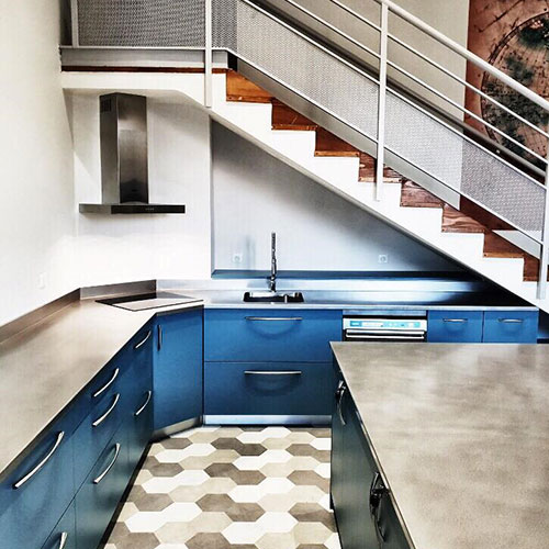 Cuisine blue inox